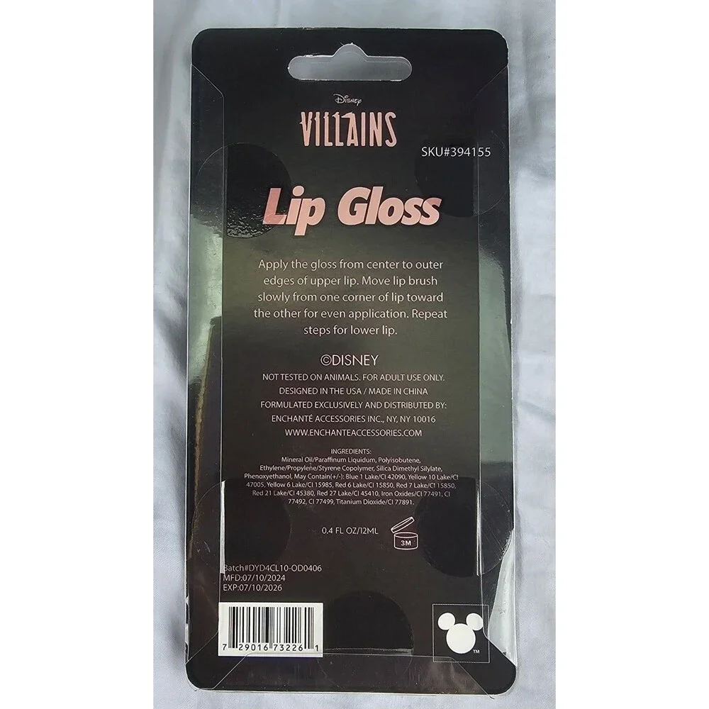 Disney Villains 101 Dalmatians “Cruella De Vil” Pink Lip Gloss, New In Package